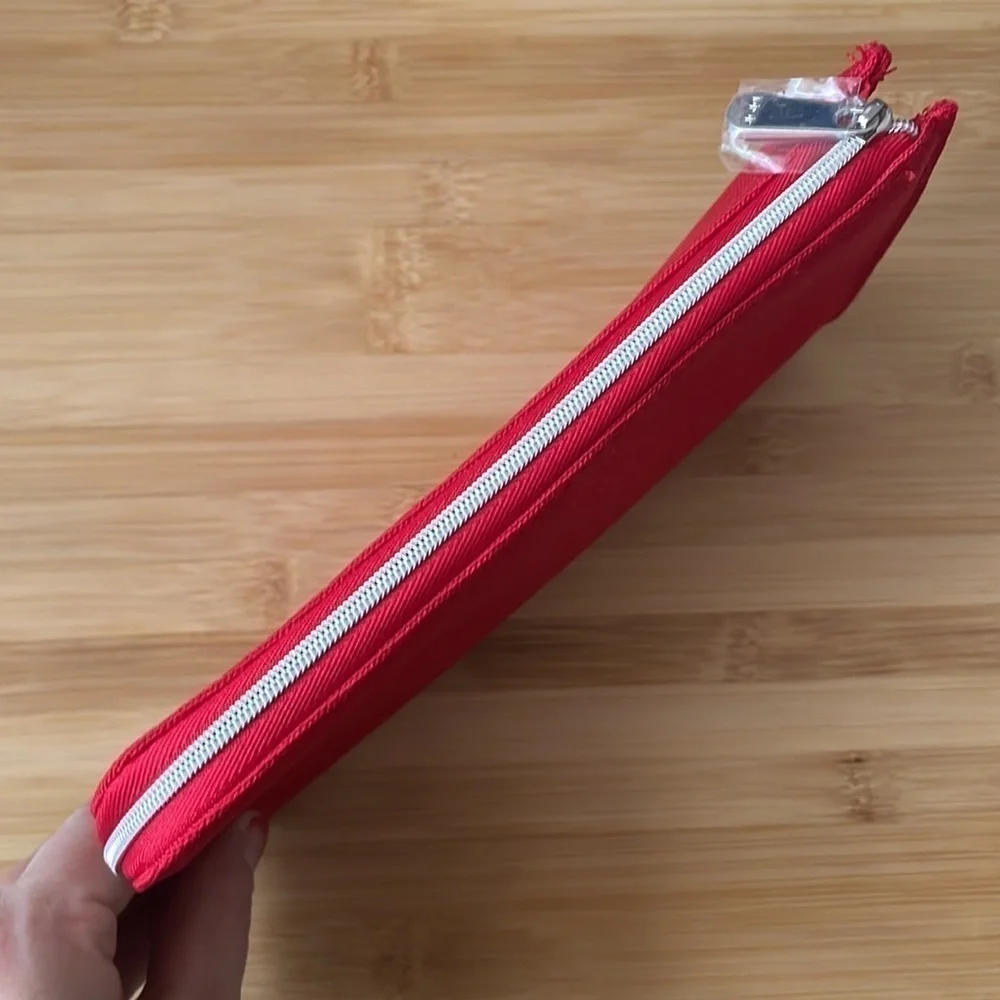 Brand New Dior Red Zippered Beauty Pouch 100% Recycled Materials in Box